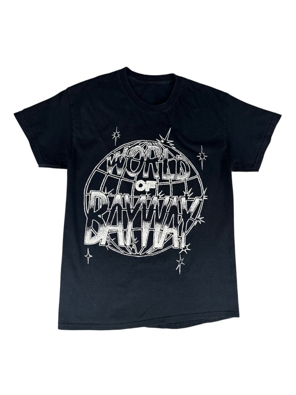 BAYWAY Band T Shirt WORLD OF BAYWAY NJ Hardcore Punk Rock Band Black Mens SMALL
